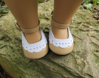 Cute Tan 18" Doll shoes, Fits American girl dolls