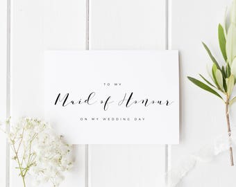 To My Maid Of Honor Card, Maid Of Honour Thank You Card, To My Maid Of Honour On My Wedding Day Card, Thank You Maid of Honour Card,