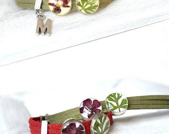 Gift initial bracelet for gift Flower girl bracelet Couples gift friend Summer jewelry resin Red bracelet Couples jewelry Green bracelet her