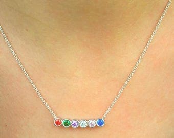 Birthstone Mothers Necklace-Birthstone Necklace-Mothers Necklace-Family Necklace-Custom Birthstone Necklace