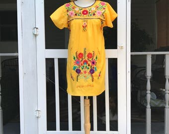 Mexican Dress | Embroidered Dress | Small Colorful Boho Dress | Cotton Dress