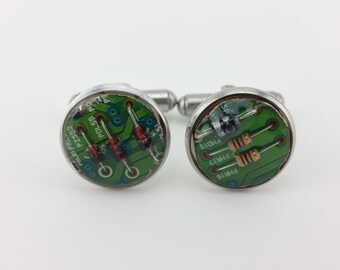 Stainless Steel Circuit Board Cuff Links