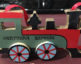 Vintage 1989 Kurt S. Adler Northern Express Wooden Ornament