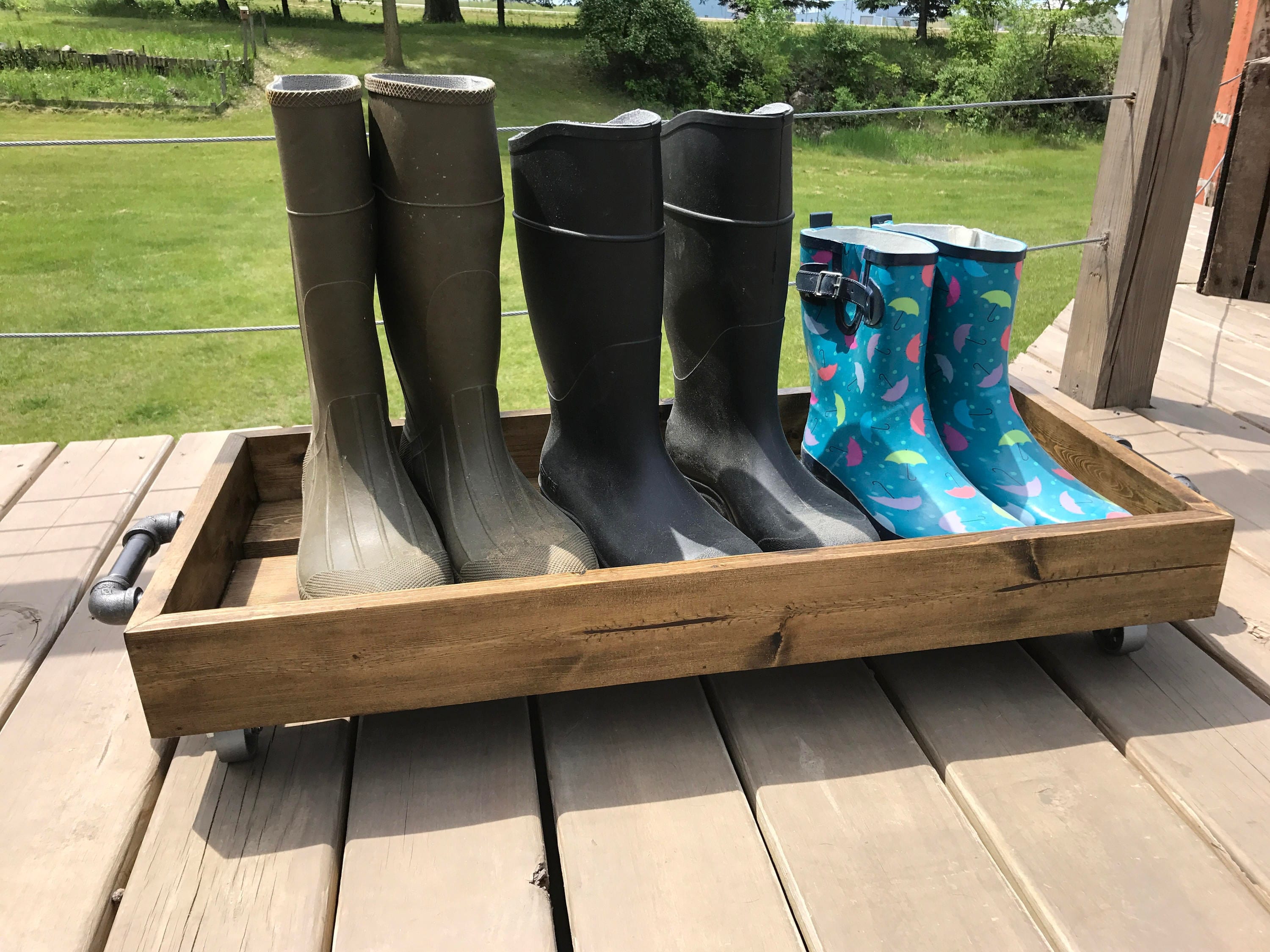 Industrial Boot Rack Shoe Rack Boot Tray Rustic Boot Tray Book