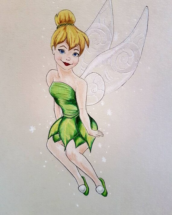 Tinkerbell Original Hand Drawn Illustrated A4 Artwork