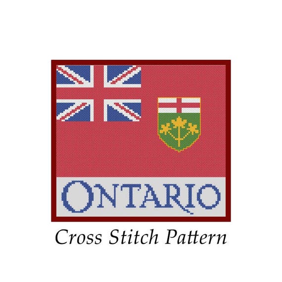 Ontario Canada Province Flag Simple Cross Stitch Pattern