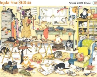 Cats in the room - 496 x 353 stitches Counted Cross Stitch Pattern needlepoint kreuzstitch point de croix Kräiz Stitch B053