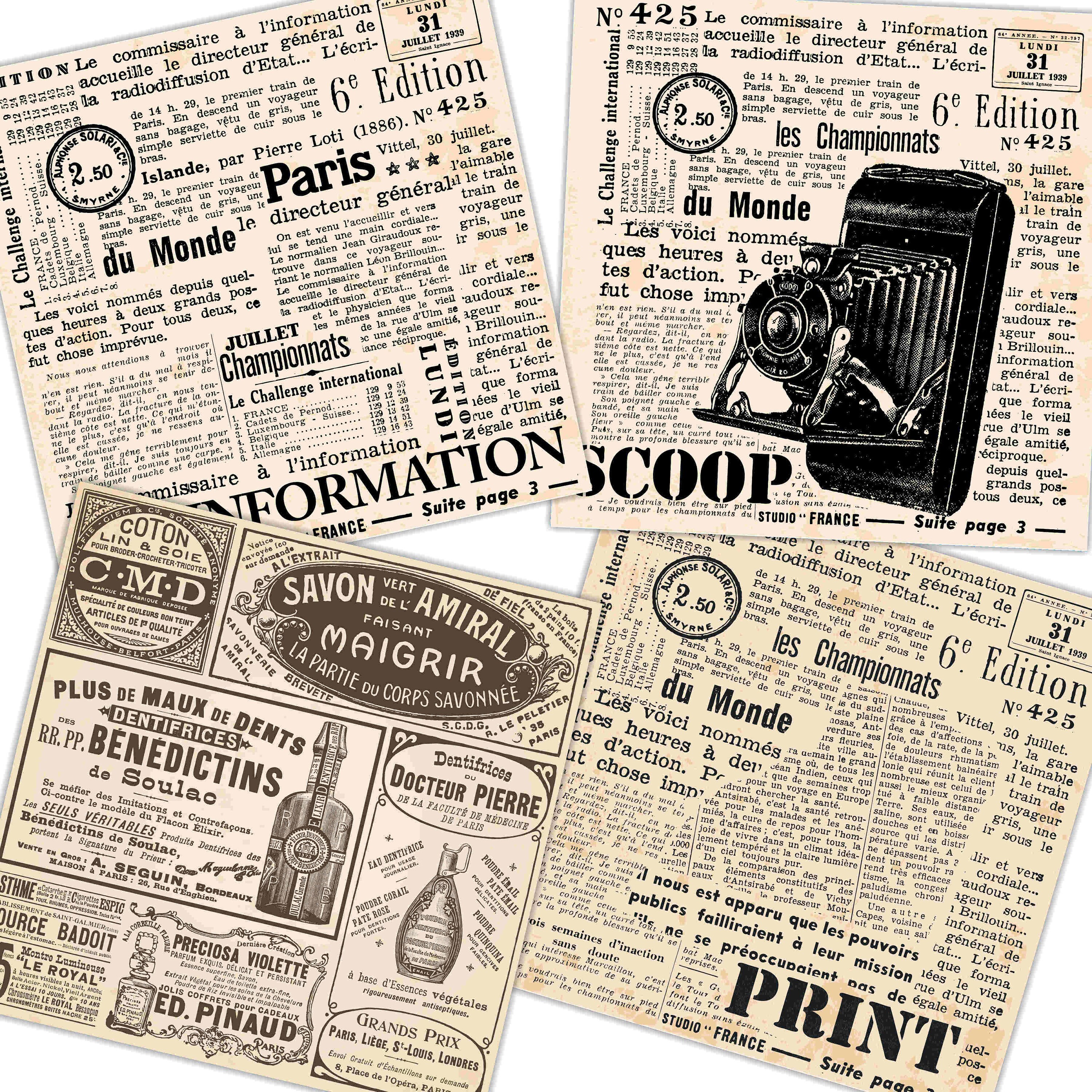 Periódicos digitales, papel periódico Vintage Digital, viejo papel