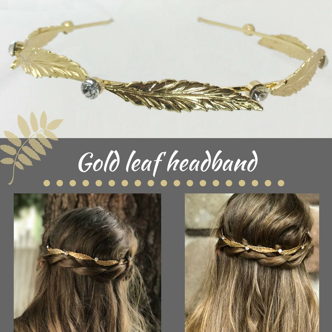 Gold Leaf Headband Gold Leaf Hair Jewelry Leaf Headpiece