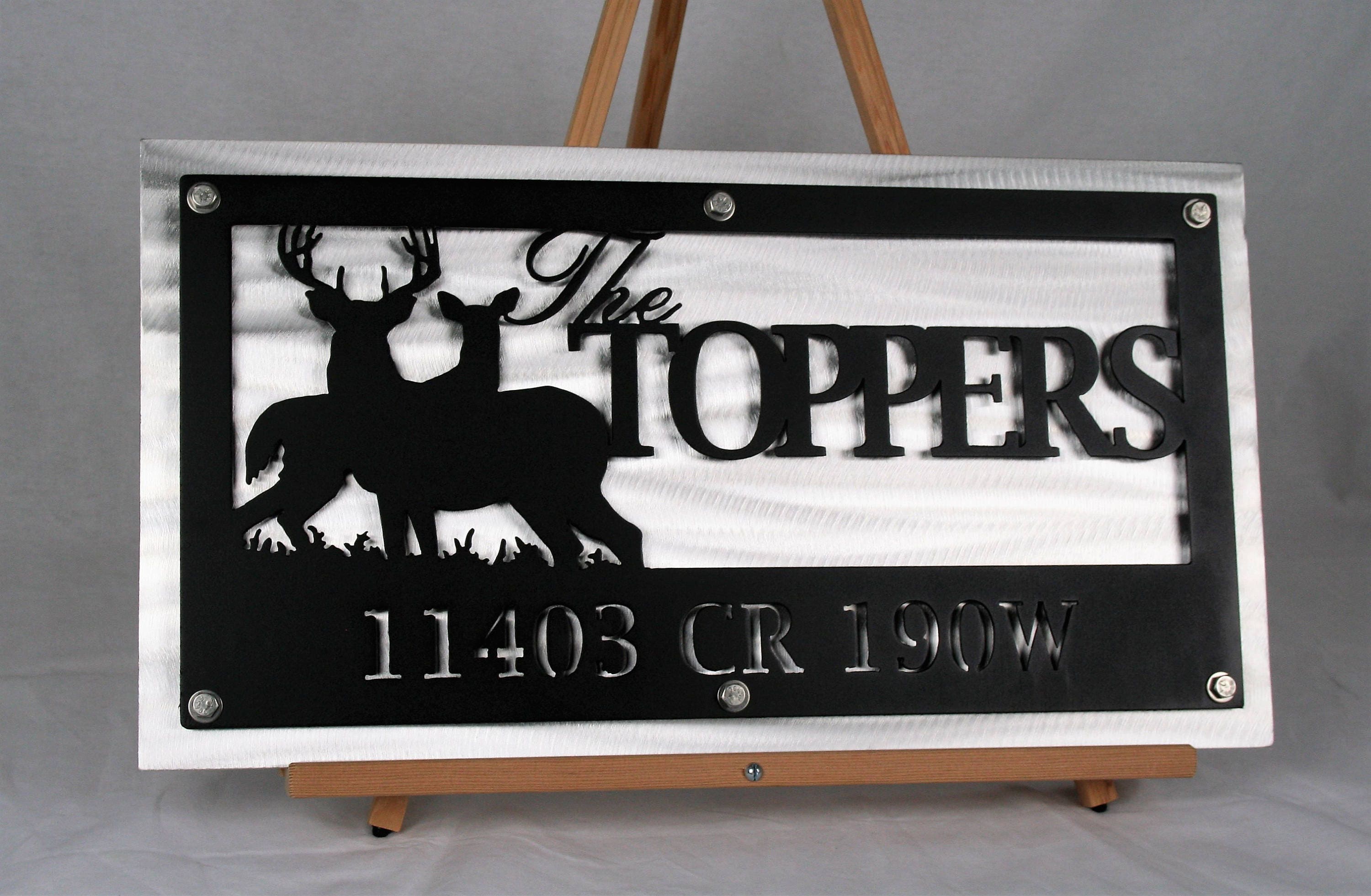Woodland Name and Address Sign, Rustic Address Sign, Metal Address Sign