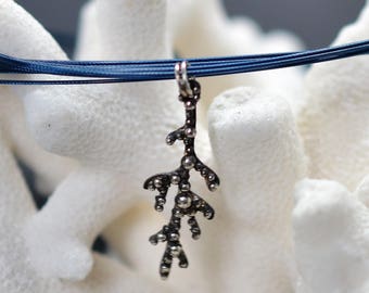 Millepora necklace Silver 925 oxidized and granulation