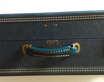 Vintage American Tourister Deep Blue Suitcase.