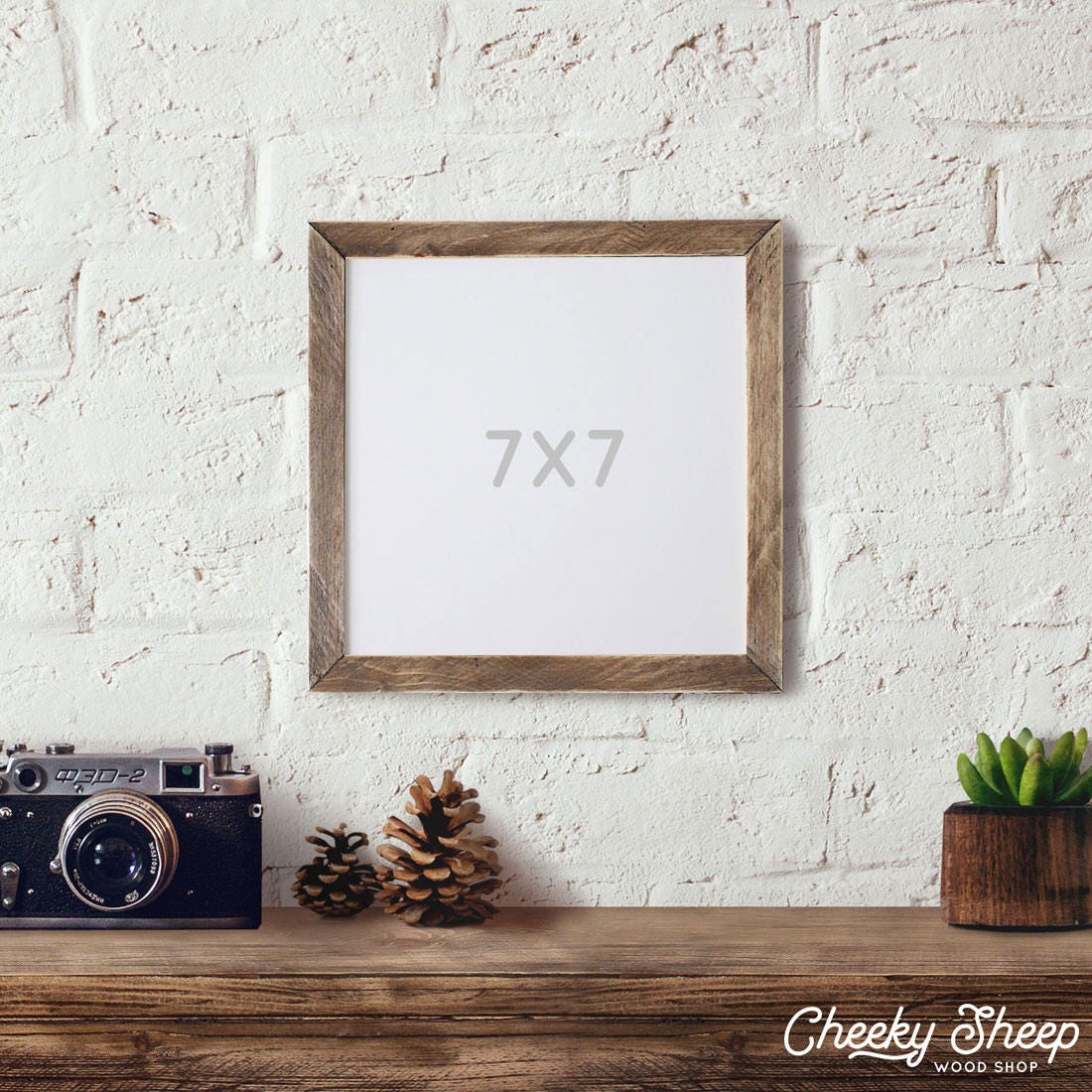 Farmhouse 7x7 Picture frame, Rustic Wood frame Wedding Table Display