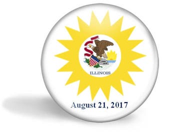 Illinois Eclipse Magnet, Eclipse Party Pin, Illinois Eclipse Pin, Total Solar Eclipse, Eclipse Party Favor