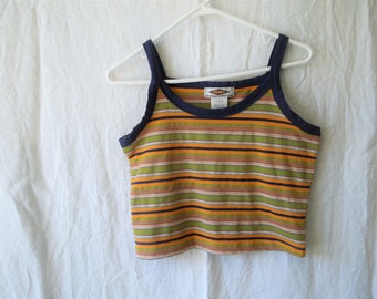90s RAD Colorful Striped Cropped Tank Top