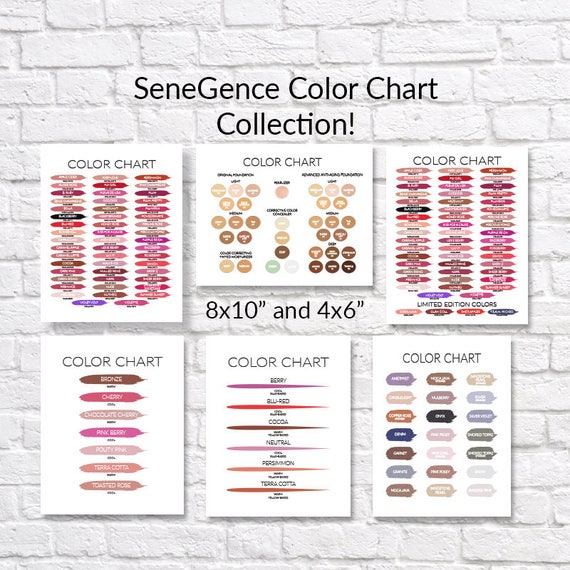 SENEGENCE COLOR CHART LipSense colorchart SeneGence