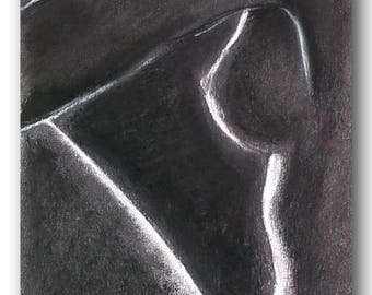 Dessin Au Fusain D'un Nu Féminin - Ancien, école Des Beaux-Arts (recto-verso)