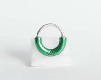 Septum piercing-Silver 925 ENAMEL Version-green Magnet System