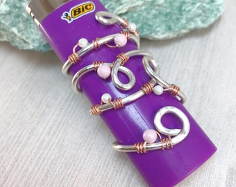 Lighter Wire Case, Lighter Copper Case, Lighter Case, Lighter Case, Wire Wrapped Lighter Case, Silver Lighter Cover, Gift For Her