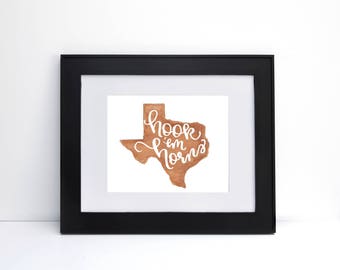 Hook Em Horns - University of Texas Print