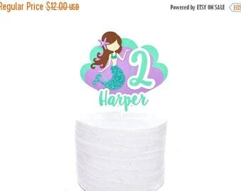 ON SALE Mermaid Cake Topper, Mermaid Centerpiece, Custom Mermaid Cake Topper, Under The Sea Party Decor, Mermaid Party Decorations, Cake Top