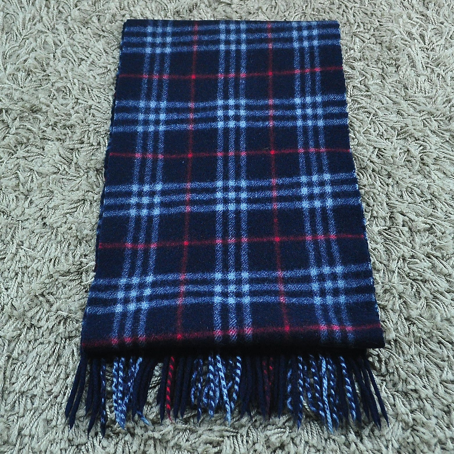 burberry scarf navy blue