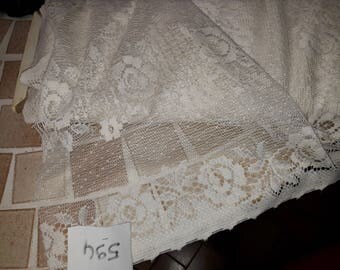 No. 594 fabric beige flower patterned cotton lace ecru