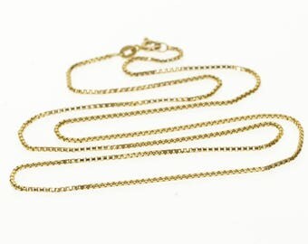 14k 1.2mm Box Link Chain Necklace Gold 22"