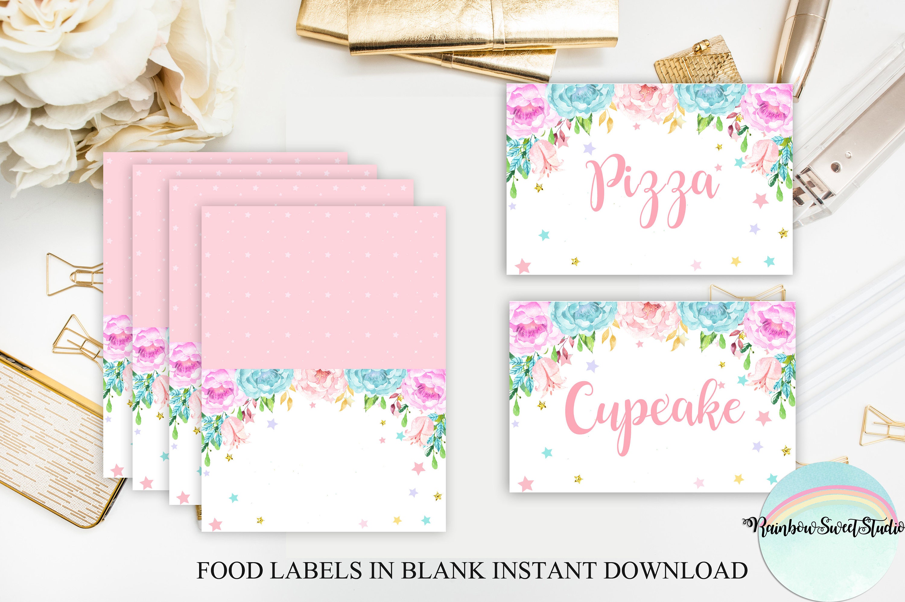 unicorn food labels unicorn food tent blank labels party