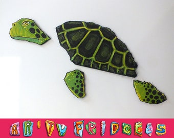 Seaturtle - handpainted magnets