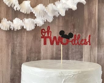 oh two-dles cake topper/mickey mouse cake topper/ birthday party