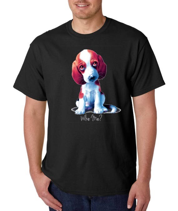 MEN UNISEX Who Me Cute Puppy Tshirt Dog Person Cute Animal