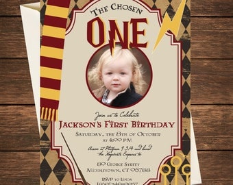 Harry Potter Birthday Invitation, Harry Potter First Birthday, Harry Potter Birthday, Harry Potter Invitation, Harry Potter Party