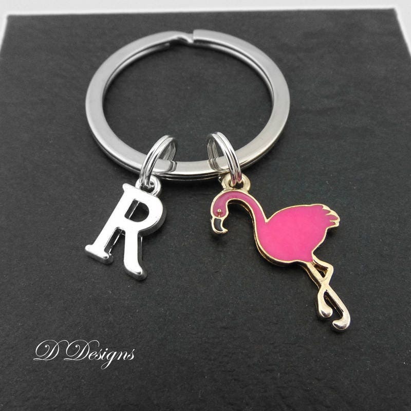 Flamingo KeyRing Pink Flamingo KeyChain Bird KeyChain