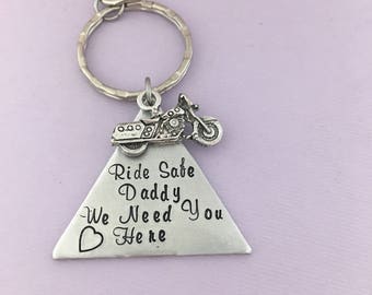 Dad Gift, Man Gift Keychain, Wife to husband Key Chain, Gift For Dad, Motorcycle Rider, Ride Safe, Motorcycle Dad, Gift for Him