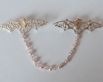 bat gothic collar brooch broches de col gothiques chauves souris rockabilly