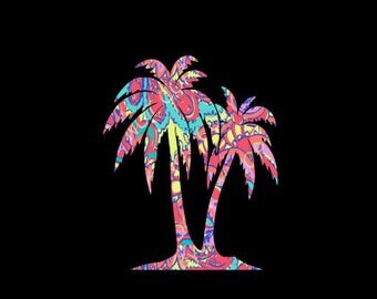 Beach Decal - Yeti Decal - Palm Tree Decal- Palm Tree - Palm Tree Sticker - Beach Monogram - Beach Decal