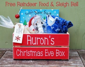 christmas eve box/ christmas eve crate/ christmas box/ christmas eve bag/ reindeer food/ fillers/ santa box/ sleigh bell/ christmas hamper