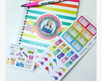 AJ6D400, The Naked Blondie Meal Planner. 12 Week Planner & Pen, Promotion free sticker sheet all weekend. Food, Fitness, Meal Prep, Recipes.