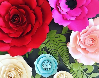 Paper Flower Rose Backdrop DIY Paper Flower Patterns and