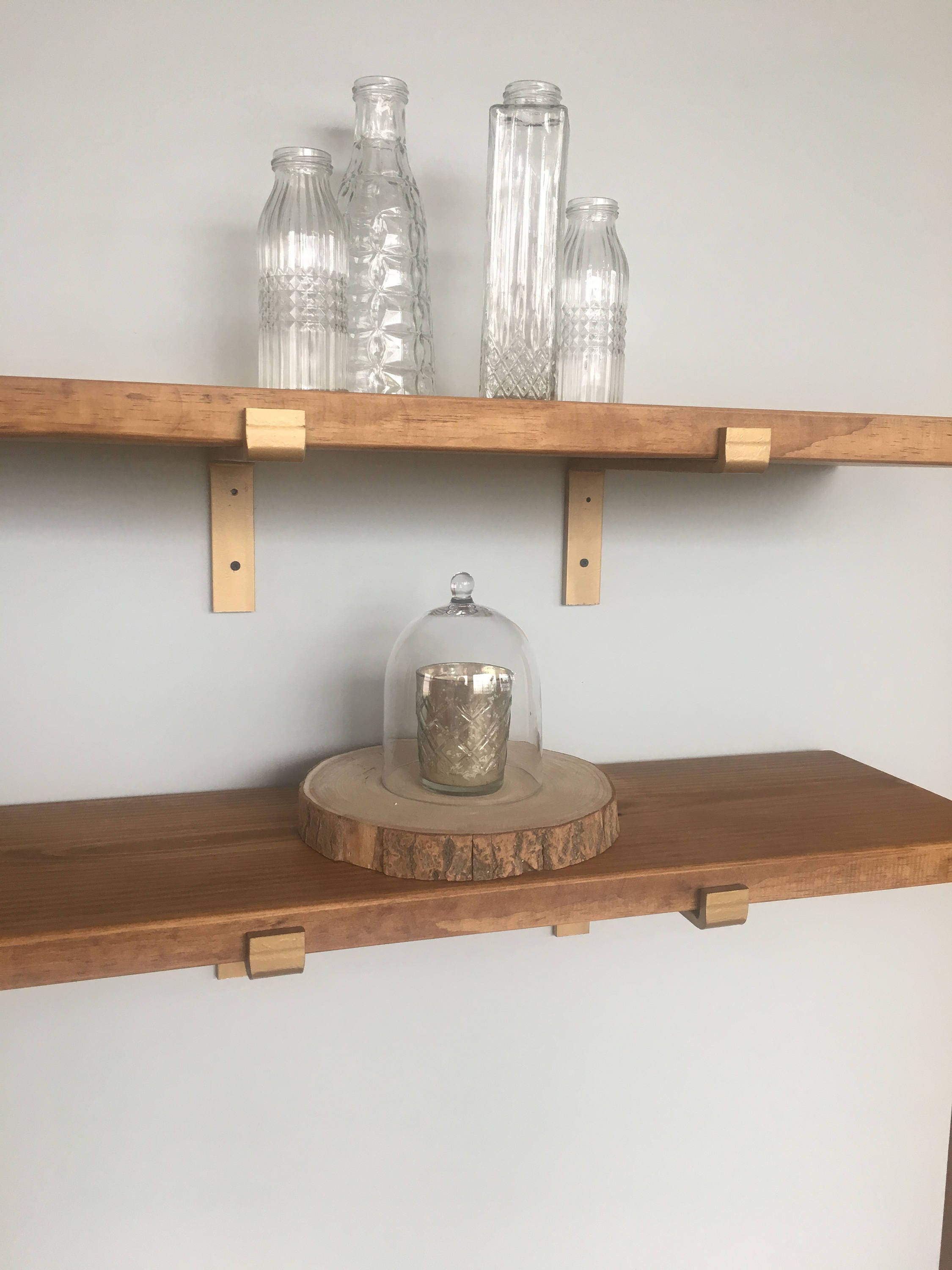 Industrial Floating Shelves 12 Depth Gold Fixer Upper