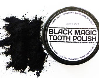 50ml Black Magic Charcoal Powder Tooth Polish * 100% Organic Tooth Cleaner* *Coconut Activated Charcoal Powder * REAL CUSTOMER RESULTS
