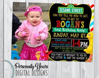 Sesame Street Birthday Party Invitation