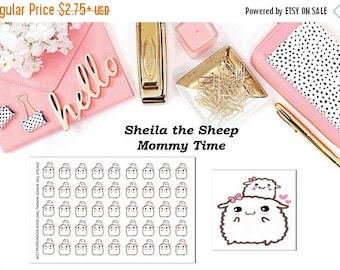 40% Off Sale Sheila the Sheep Mommy Time//Planner Character Stickers//EC//HP