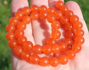 4 Perles Topaze Amérique du sud orange 8 MM AAA. R17