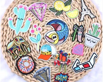 Embroidered Patches - Cool Iron on Applique Patches For Jeans & Clothes - Sew on Patches - Iron on Transfers appliques - Repair Patches