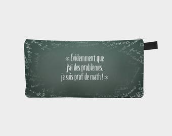 Treasure chest pencil or makeup case "Math teacher"