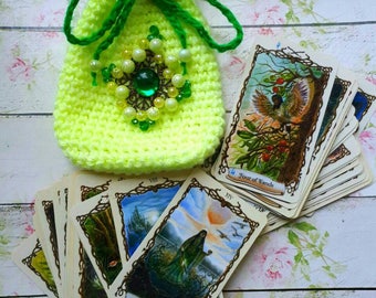 Tarot Deck Bag, Rider Waite Tarot Bag, Embroidered Tarot Card Bag, Wiccan Altar Kit, Tarot Purse, Tarot Deck, Tarot Pouch, Tarot Box, Case