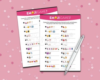 Fitness Wedding Emoji Bridal Shower Game, Couples Bridal Game, Emoji Pictionary Bridal Shower Game, Guess The Wedding Phrase, Fun Game