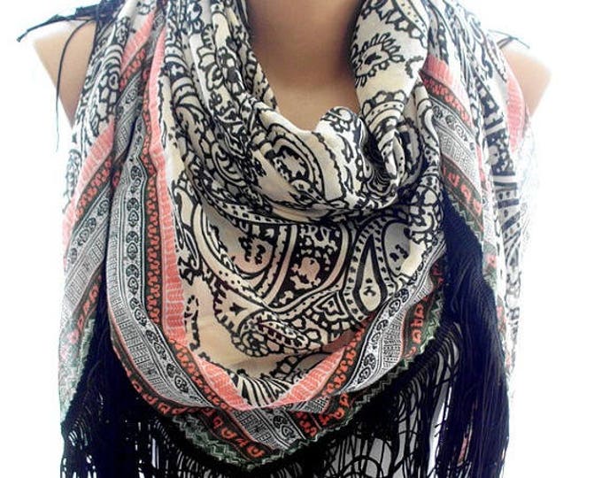 Aztec scarf, scarves for women, cozy scarf, trendy scarf